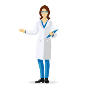 Illustration of scientist focused on quality of final drug product, supported by Emprove® CCM portfolio