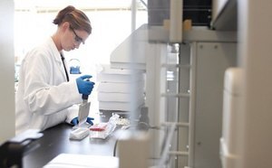 qPCR Purple glove and pipette