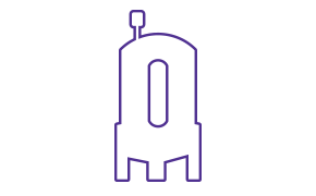 Simplified line drawing of equipment used in processing