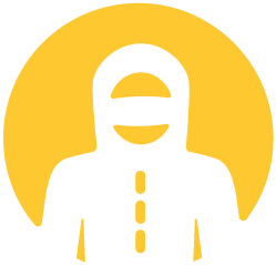 A yellow graphic of a building.