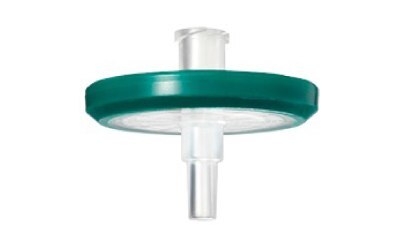 PES Millex<sup>®</sup> syringe filter Zoomed photograph of a 33 mm Millex<sup>®</sup> syringe filter with Millipore Express<sup>®</sup> PLUS PES membrane
