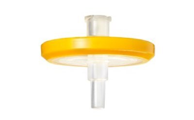 PVDF Millex<sup>®</sup> syringe filter Zoomed photograph of a 33 mm Millex<sup>®</sup> syringe filter with Durapore® PVDF membrane