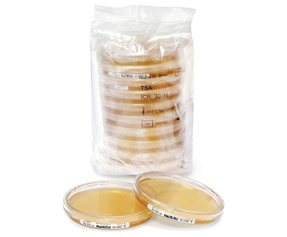 Placas de sedimentaci&oacute;n en agar para la supervisi&oacute;n pasiva del aire.