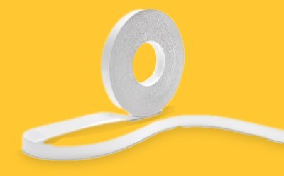 Hi-Flow™ Plus Sample Slit Rolls for Lateral Flow Assays on yellow background.