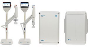 Milli-Q® IQ 7003/05/10/15 Pure and Ultrapure Water Purification System Type 1 and Type 2 water purification system with production and tank units plus pure and ultrapure water dispensers. A combination of purification technologies: pre-filtration, reverse osmosis, electrodeionization, UV, and final filtration.