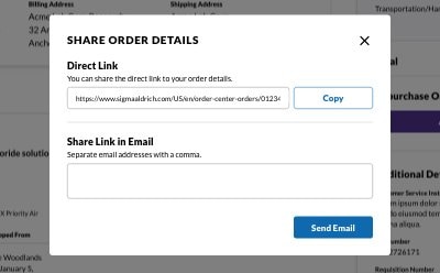 Share order details Share order details screenshot