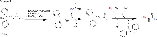 Acetylthiomethyl-diphenylphosphine borane complex Ligation with DABCO
