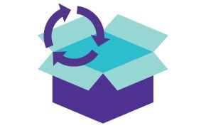 Box with recycle arrows リサイクル矢印付きの箱
