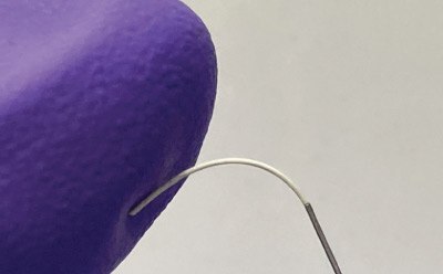 Flexing of a Nitinol Fiber at a 90° Angle A Nitinol fiber flexed at an angle of 90°