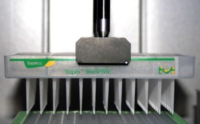 Supel™ BioSPME 96-Pin Device on Automated Liquid Handing System. Supel™ BioSPME 96-Pin Device on Automated Liquid Handing System.