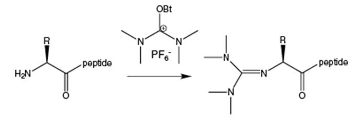 Guanidinylation caused by uronium coupling reagents. guanidinylation