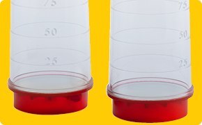 Engraved 25 mL graduation line and volume for improved workflow accuracy