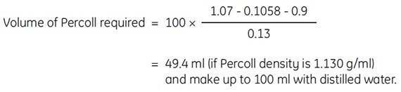 one-step procedure for diluting Percoll one-step procedure for diluting Percoll