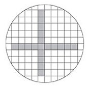 Double-diameter counting plan (count particles in shaded areas).