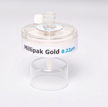 Millipak&#174; Gold Filter Removes particulates and bacteria at the point of dispense of Milli-Q&#174; IQ/IX/EQ 7 water systems. Gamma-irradiated for additional bacterial control.