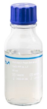Buffered Sodium Chloride Peptone Solution Lecithin 3&#160;g, Tween&#174;, bottle capacity 125&#160;mL, bottle filling volume 90&#160;mL, closure type, Blue crimp cap with 3 septa, pack of 10&#160;bottles