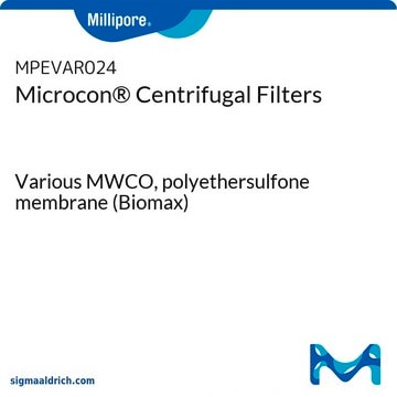 Microcon® Centrifugal Filters Various MWCO, polyethersulfone membrane (Biomax)