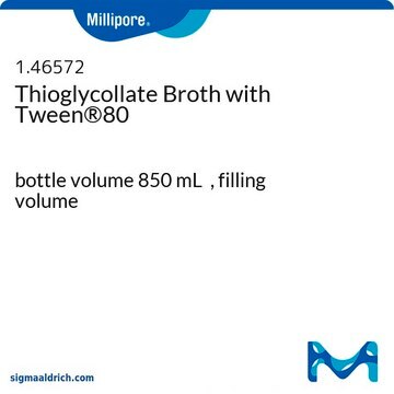 Fluid Thioglycollate Medium Tween&#174; 1&#160;%, bottle capacity 1000&#160;mL, bottle filling volume 850&#160;mL, closure type, Red screw cap with septum, pack of 12&#160;bottles