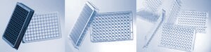 Greiner 96ウェルプレート、高～中結合 flat bottom clear wells, medium binding surface, non-sterile, case of 40 ea