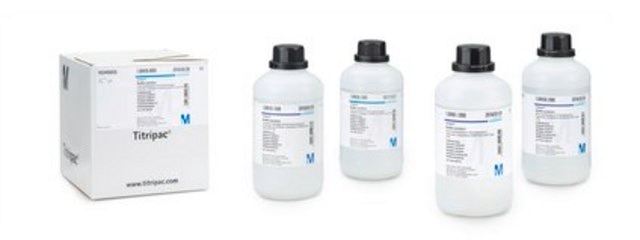 Buffer solutions (boric acid/potassium chloride/sodium hydroxide), traceable to SRM from NIST and PTB pH 11.00 (25°C) Certipur®