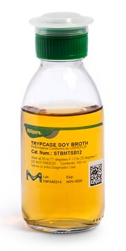 Tryptic Soy Broth Ready-to-use Bottles bottle capacity 125&#160;mL, bottle filling volume 100&#160;mL, closure type, green screw cap with septum, double packed of 12&#160;bottles