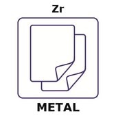 Zirconium foil, light tested, 100x100mm, thickness 0.007mm, 99.2%