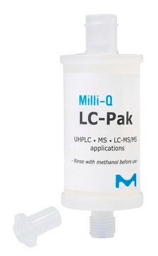LC-Pak&#174; Polisher Delivers water for trace and ultra-trace organic analysis (HPLC, UHPLC, LC-MS, LC-MS/MS). Placed at the point of dispense of Milli-Q&#174;IQ/EQ 7 systems.