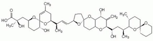 Okadaic Acid, Prorocentrum sp. Okadaic Acid, CAS 78111-17-8, is a highly potent inhibitor of protein phosphatase 1 (IC50 = 10-15 nM) and 2A (IC50 = 0.1 nM).