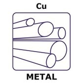Copper rod, 200mm, diameter 8.0mm, as drawn, 99.99+%