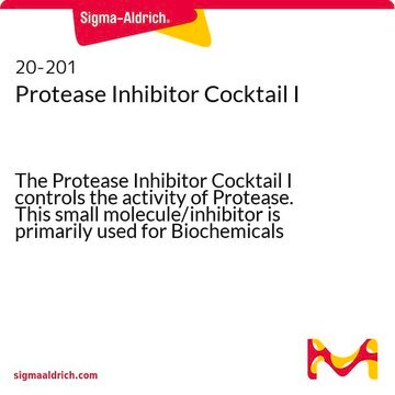 Protease Inhibitor Cocktail I The Protease Inhibitor Cocktail I controls the activity of Protease. This small molecule/inhibitor is primarily used for Biochemicals applications.