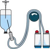 Steritest&#174; NEO Device For liquids in plastic containers., Blue base canister with a non-coring single needle minimizes blockage when piercing plastic containers.