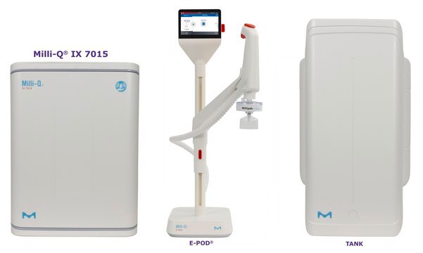 Milli-Q&#174; IX 7003/05/10/15 Pure Water Purification System The most advanced Milli-Q&#174; pure water system for the production of Elix&#174; quality water at a flow rate of 15 L/h., output: type 2 water (> 5&#160;M&#937;·cm), input: potable tap water