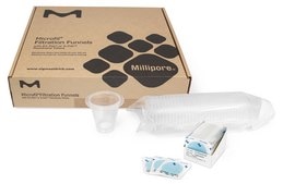 Microfil® funnel with S-Pak® sample volume 250 mL, mixed cellulose esters (MCE), pore size 0.45 μm, filter diam. 47 mm, white filter, gridded filter
