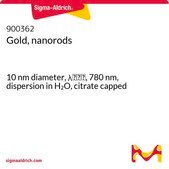 金ナノロッド 10 nm diameter, λmax, 780 nm, dispersion in H2O, citrate capped